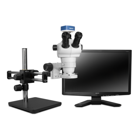 SCIENSCOPE NZ Stereo Trinocular With Compact LED Light On Dual Arm Stand NZ-PK10-E1